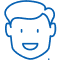 Smiling boy's face icon representing pediatric dental care and happy patients.