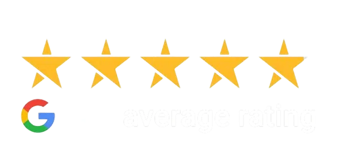 Five gold stars with Google logo, indicating 5-star customer review rating for Alvin Dental Care.